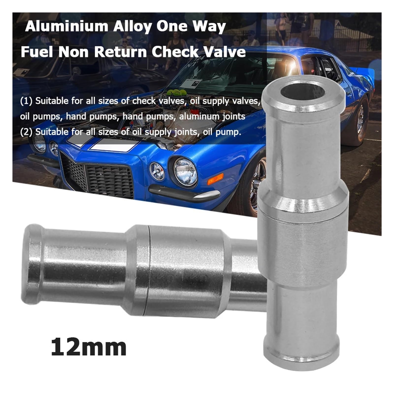 Zawór zwrotny paliwa, Zawór benzynowy ze stopu aluminium, zawór zwrotny z regulacją kierunku, starzejące się śmigłowce, statki, motocykle(10mm)