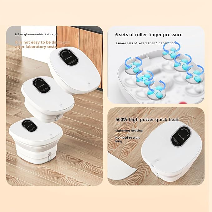 Baño de pies plegable con masaje y calentador miniatura 5