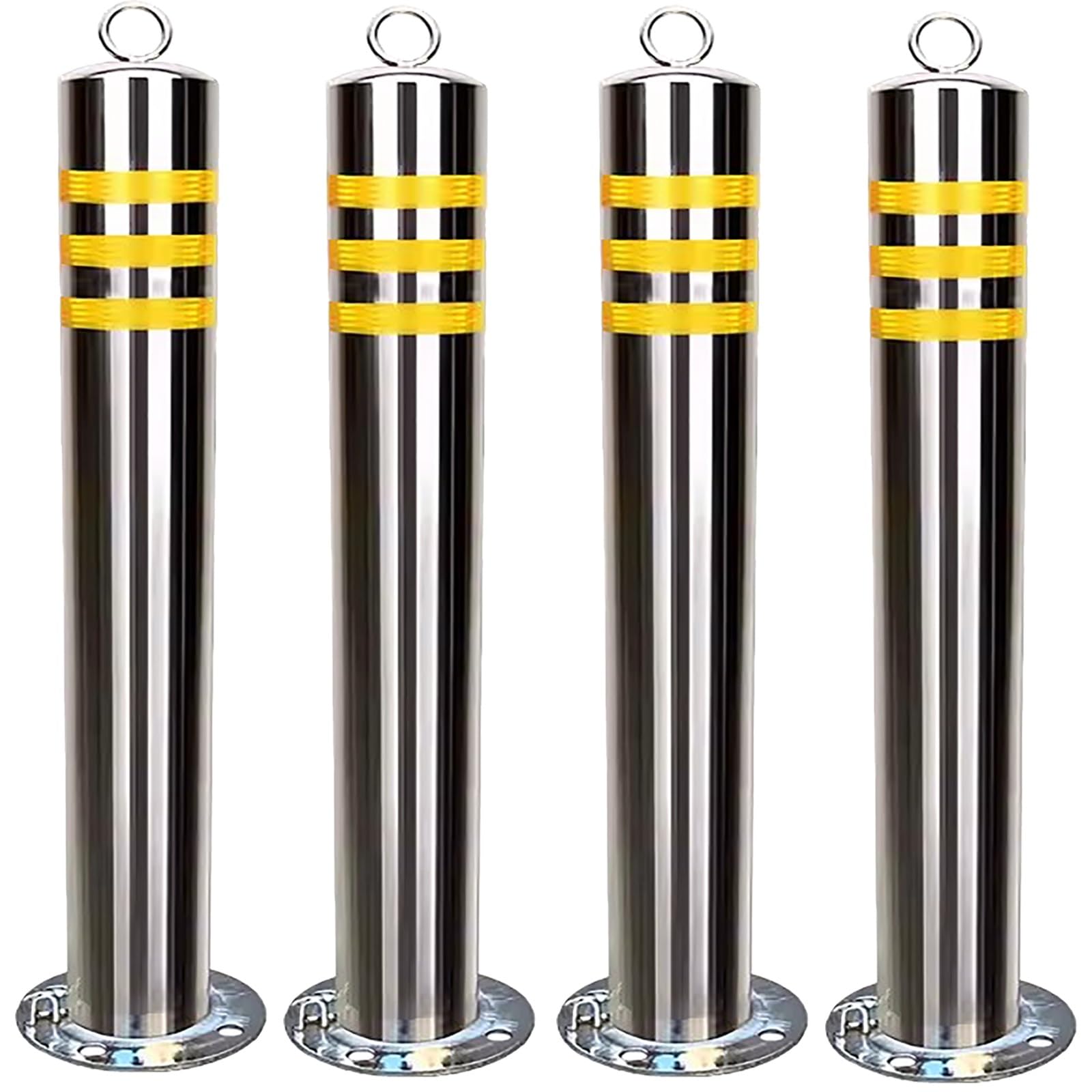 WDSOPK Heavy Duty Safety Bollard, 60 80 Cm Removable Bollard Post with Lock, Traffic Delidelineator Post with Base, Steel Bollards for Parking Lotg Training （4pack-H65cm）