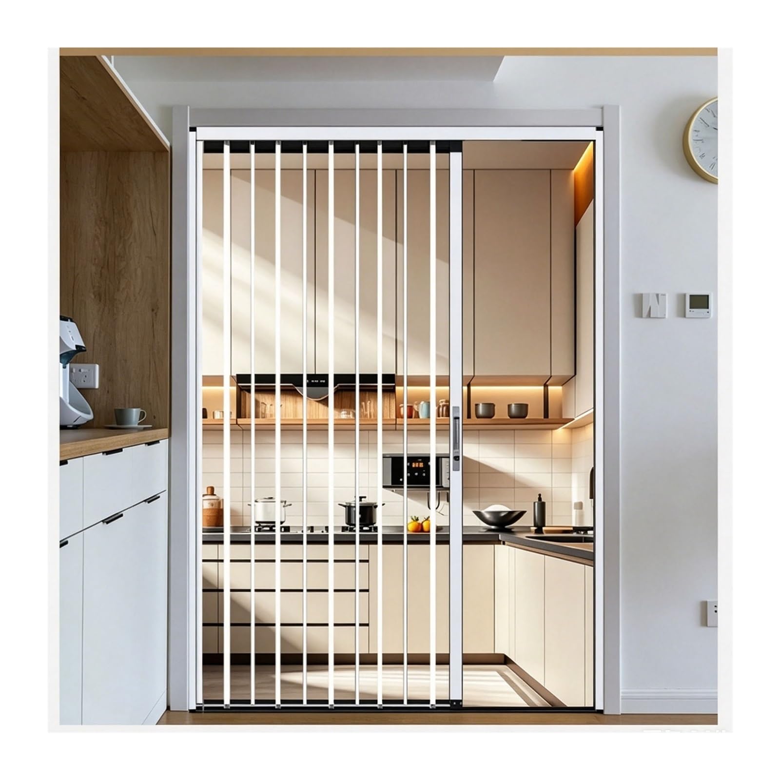 Clear Panel Accordion Door for Kitchen Bedroom, Folding Room Divider with Aluminum Frame, Interior Privacy Door for Laundry Closet(120x210cm(47"x83"))