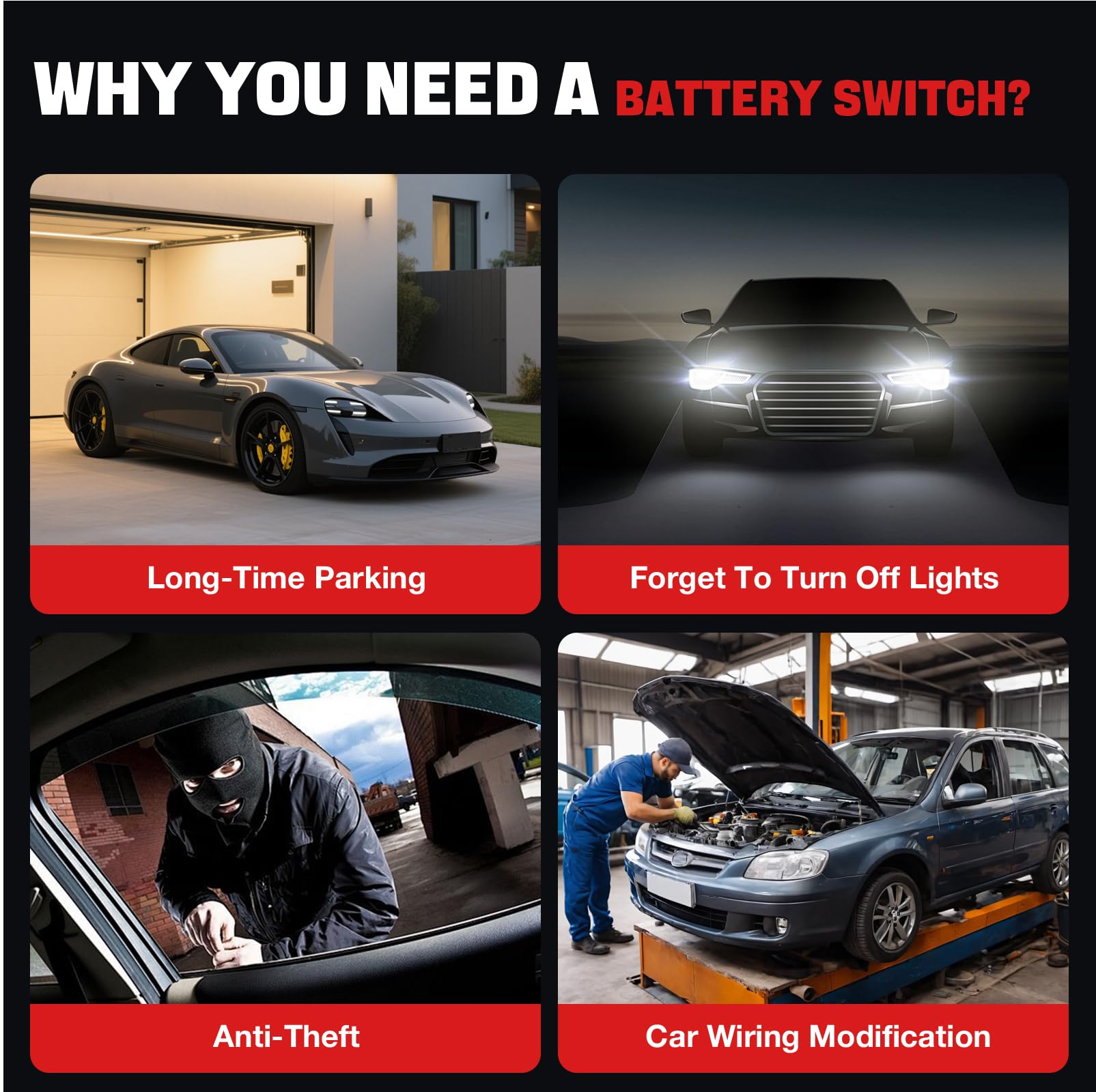 12V 240A Desconectador De Bateria Coche y Pantalla LED, | Corta Corriente Bateria Coche para Barco,Automóviles,Camión, Interruptor de Desconexión de Batería Remota con 2 Telecontrol