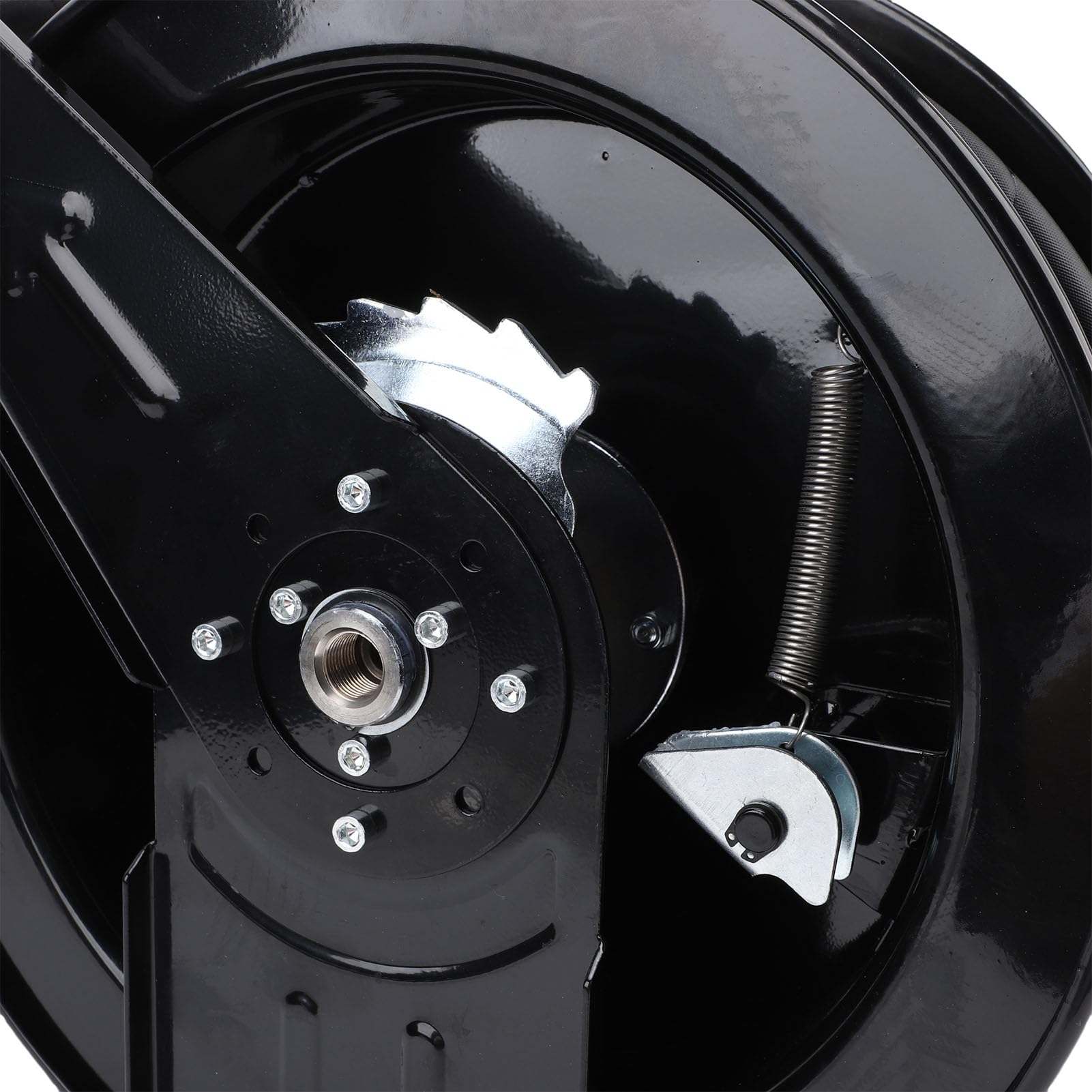Carrete de Manguera para Lavadora de Alta Presión, Rebobinado Automático Resistente, Retráctil para Jardinería y Mantenimiento de Automóviles, Acero Al Carbono, 32,81 Pies