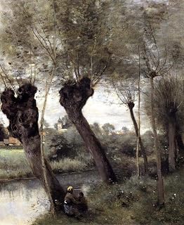 21 Art Paintings Saint Nicholas les Arras Willows on Banks of Scarpe Jean Baptiste Camille Corot -03, $50-$2000 Hand Painted by Art Academies' Teachers