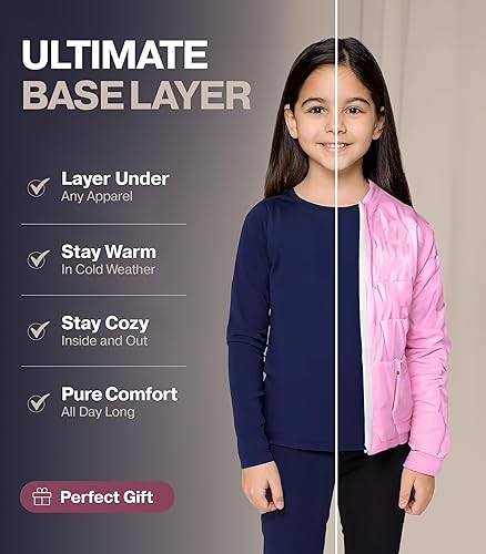 Miniatura 3 de Thermajane Ropa interior térmica para niños, pantalones largos, conjunto de ropa interior térmica para niñas, ropa interior larga para niños