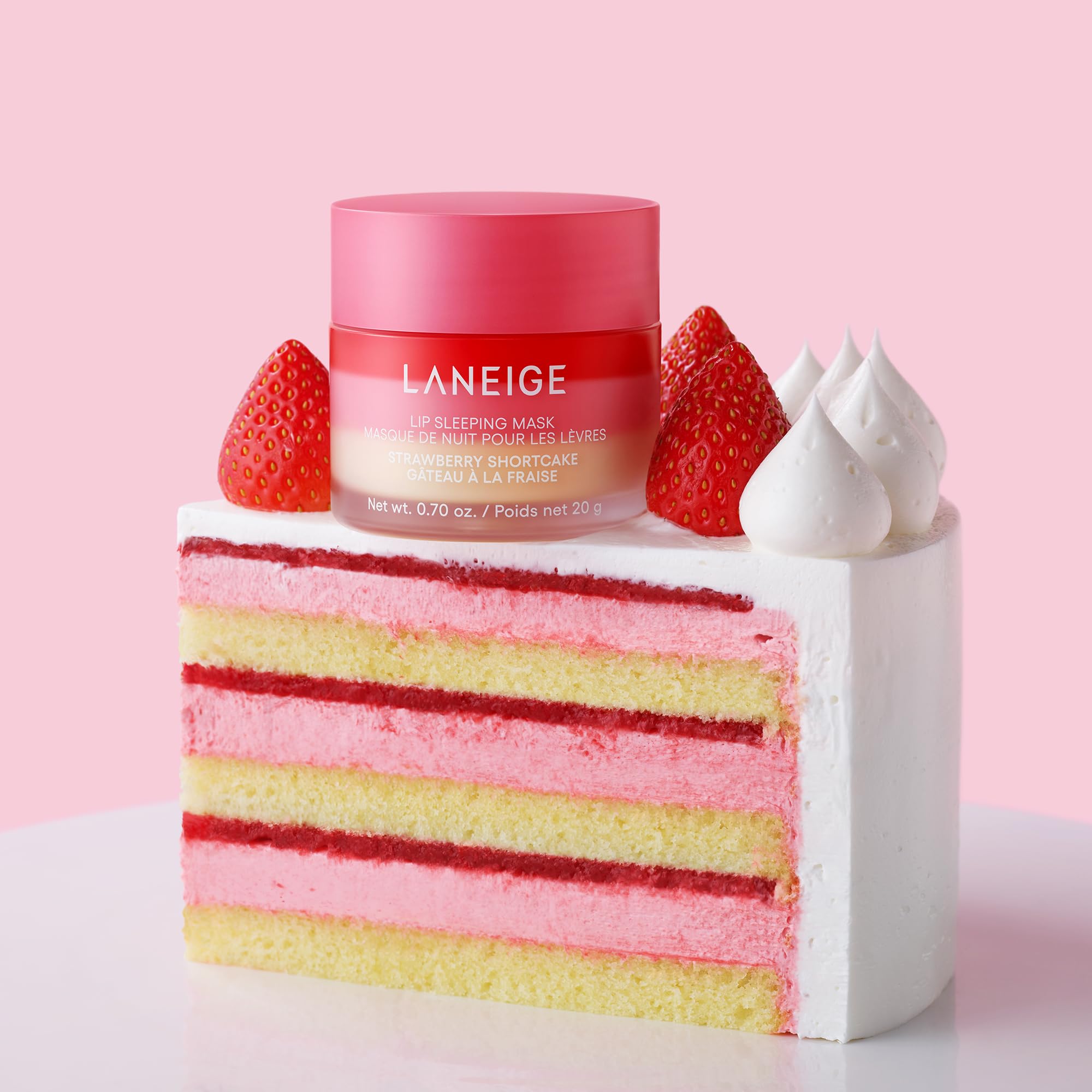 LANEIGE Lip Sleeping Mask: Nourish, Hydrate, Vitamin C, Murumuru & Shea Butter, Antioxidants, Flaky, Dry Lips: Strawberry Shortcake