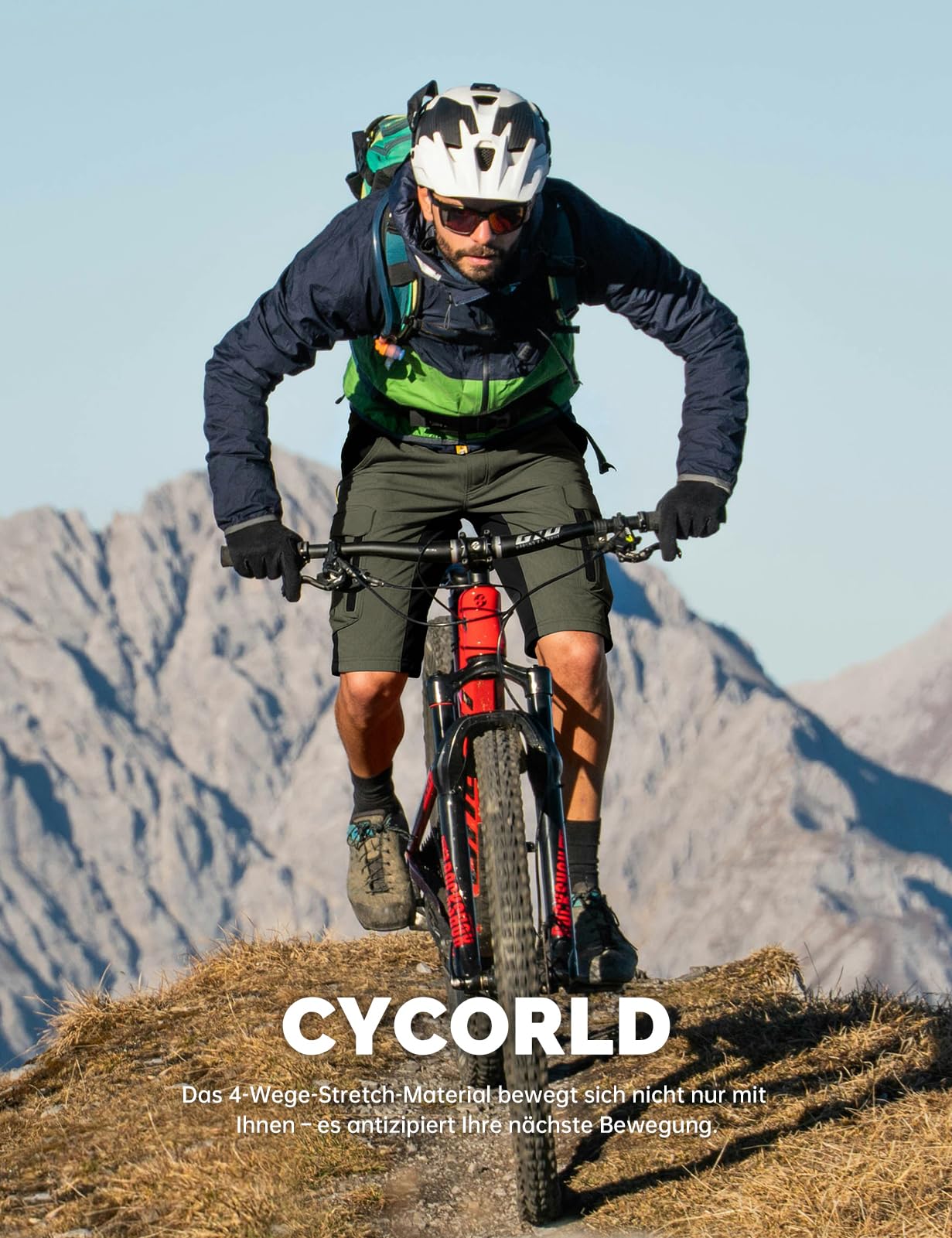 Cycorld Pantaloncini MTB Uomo, Pantaloncini da Ciclismo Asciugatura Rapida Mountain Bike Baggy, Bici Traspiranti con Chiusure Regolabili