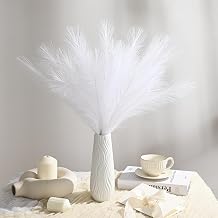 U-LIAN 36PCS White Faux Pampas Grass 21.7 Inch, Small Artificial Pampas Grass Decor for Vase, Fake Fluffy Floral, Artificial Dried Flowers, Dry Plant Home Wedding Boho Decor