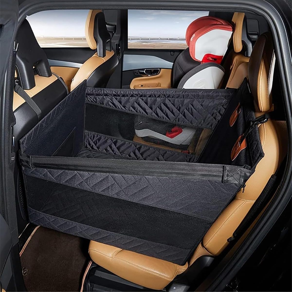 MYJYG 犬用カーシート、ペットドライブボックス、耐摩耗性、滑り止め、折りたたみ式、ペットの飛び出しを防ぐ、車用ケージ、すべてのモ