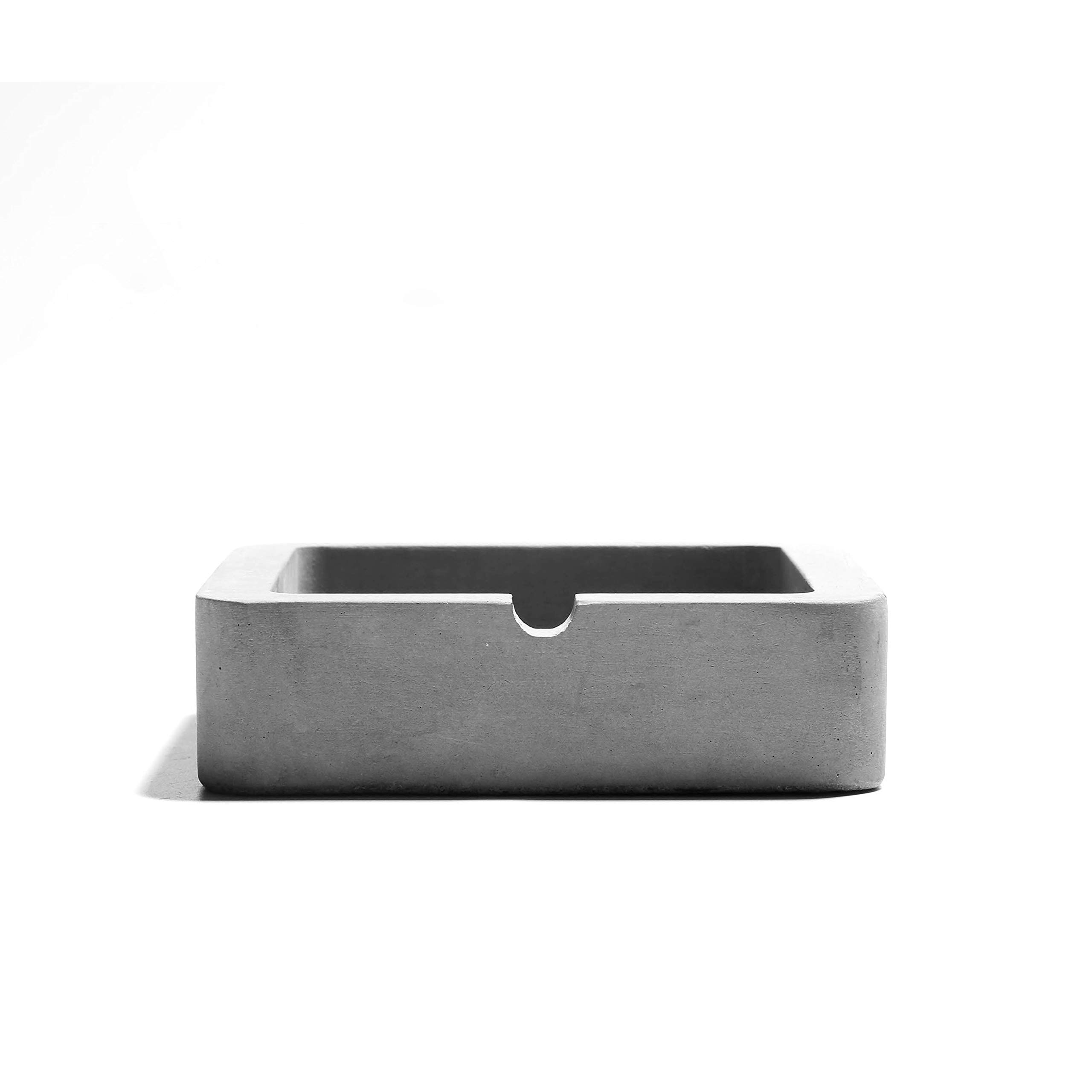 anaan Ashtray for Cigarettes of Concrete used for Outdoor & Home Design Table decor Geometric (Square 9x9x3cm)