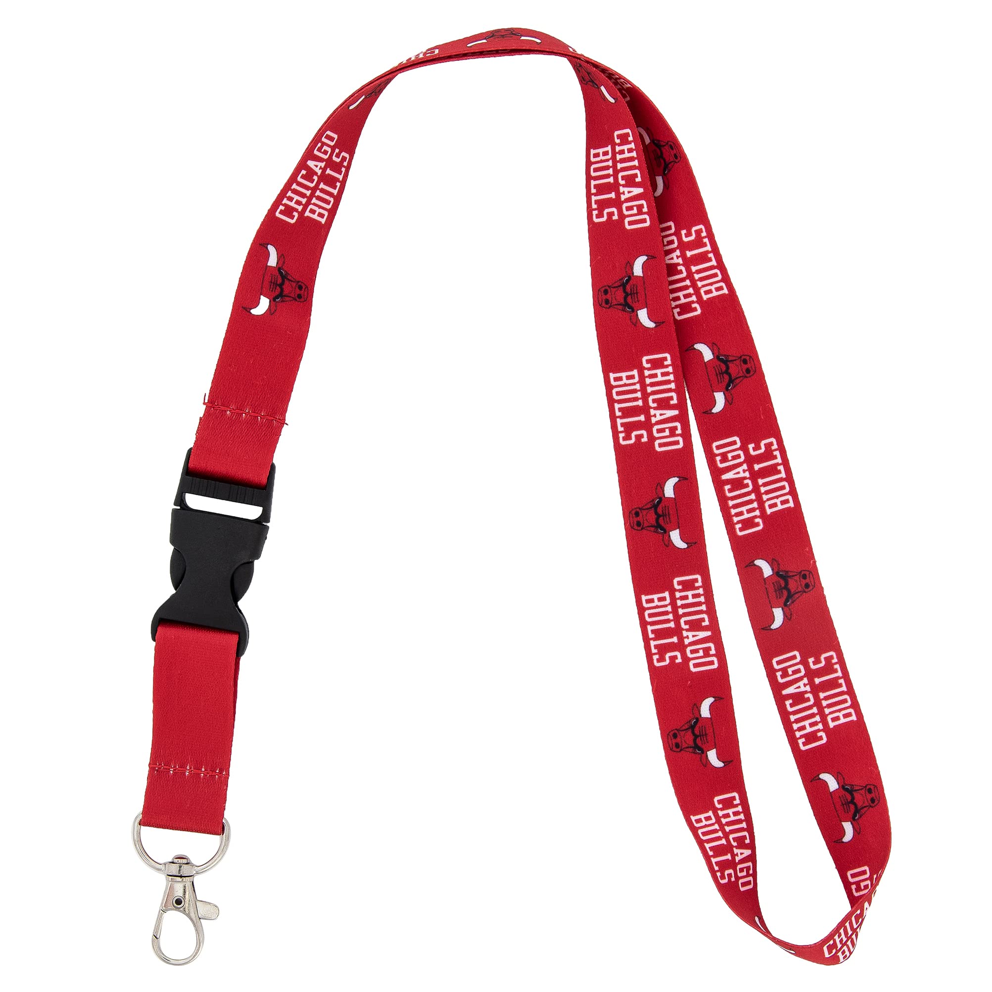 Desert Cactus Chicago Bulls Lanyard Keychain Detachable NBA Breakaway Snap Buckle National Basketball Association Car Keys ID Badge Holder (Lanyard 1 - Red)