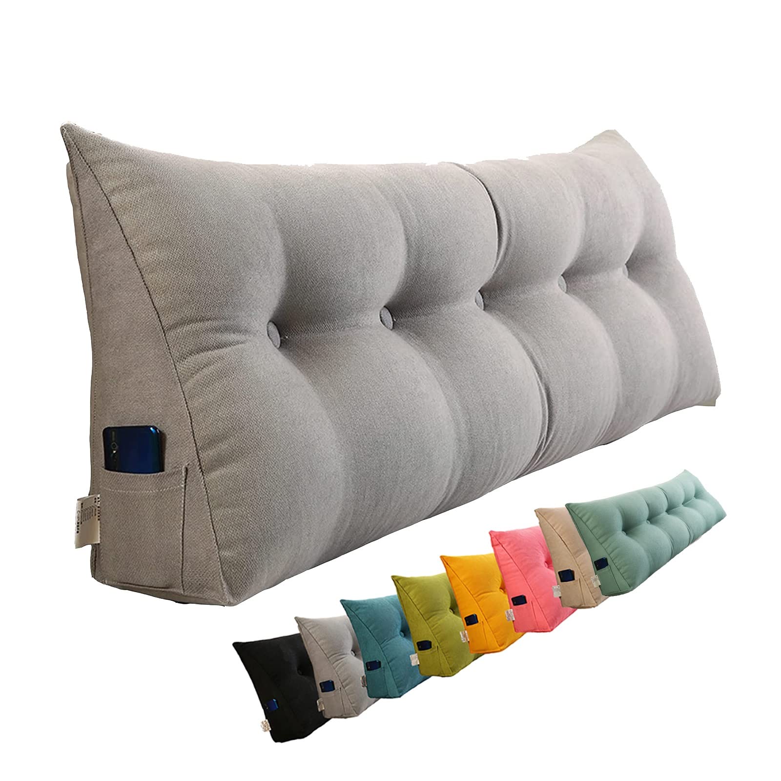 HOFFTI Oreiller de Lecture for tête de lit Triangle avec Housse Amovible, Coussin de Dossier en Peluche Coussin Lombaire, Coussin de positionnement d' oreiller de Couleur Unie for lit, canapé, Chambre HOFFTI Oreiller de Lecture for tête de lit Triangle avec Housse Amovible, Coussin de Dossier en Peluche Coussin Lombaire, Coussin de positionnement d' oreiller de Couleur Unie for lit, canapé, Chambre