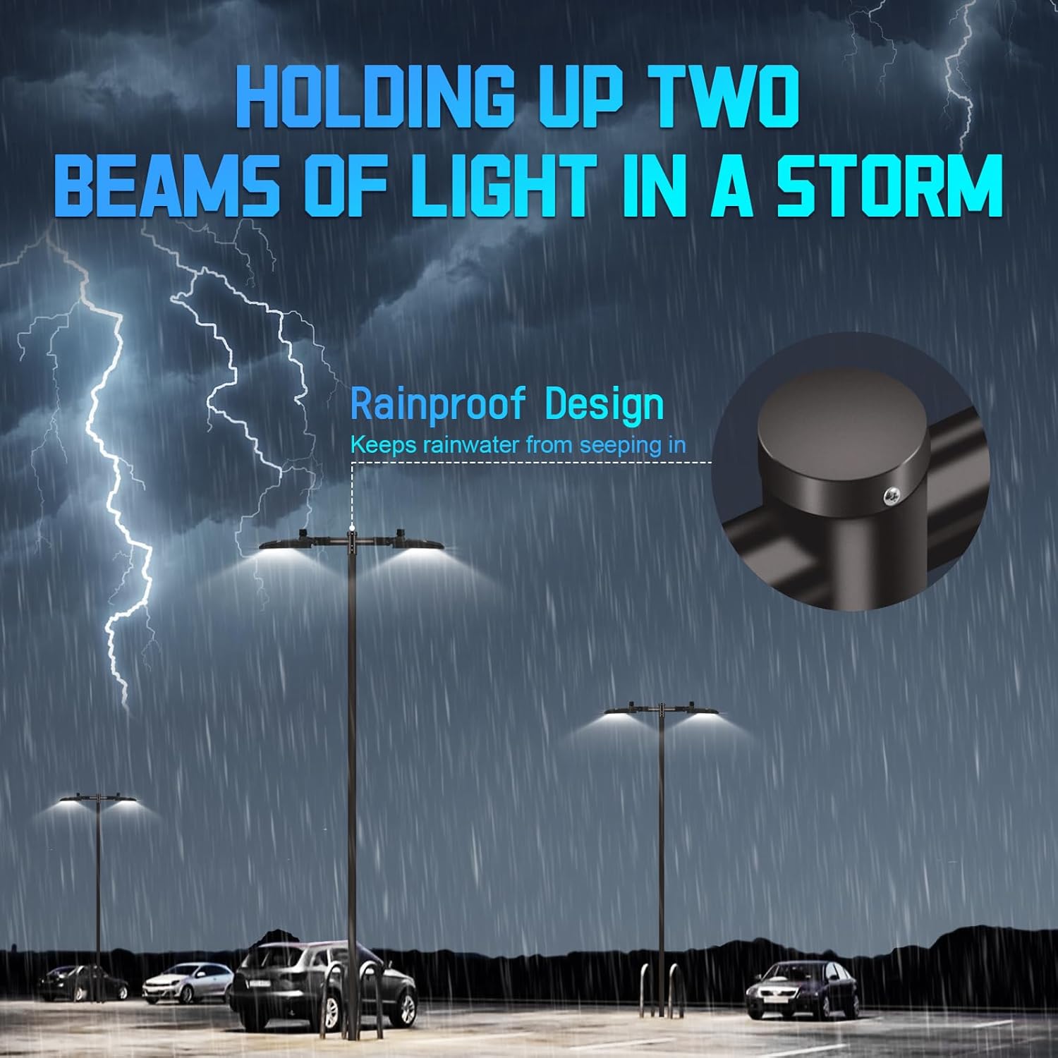 180° Spoke Tenon Adaptor Bracket, Durable Horizontal Round Pole Mounting Arm for 2 Lights, 2 3/8 in Top Mounting Bracket for Parking Lot Light Street Shoebox Lighting