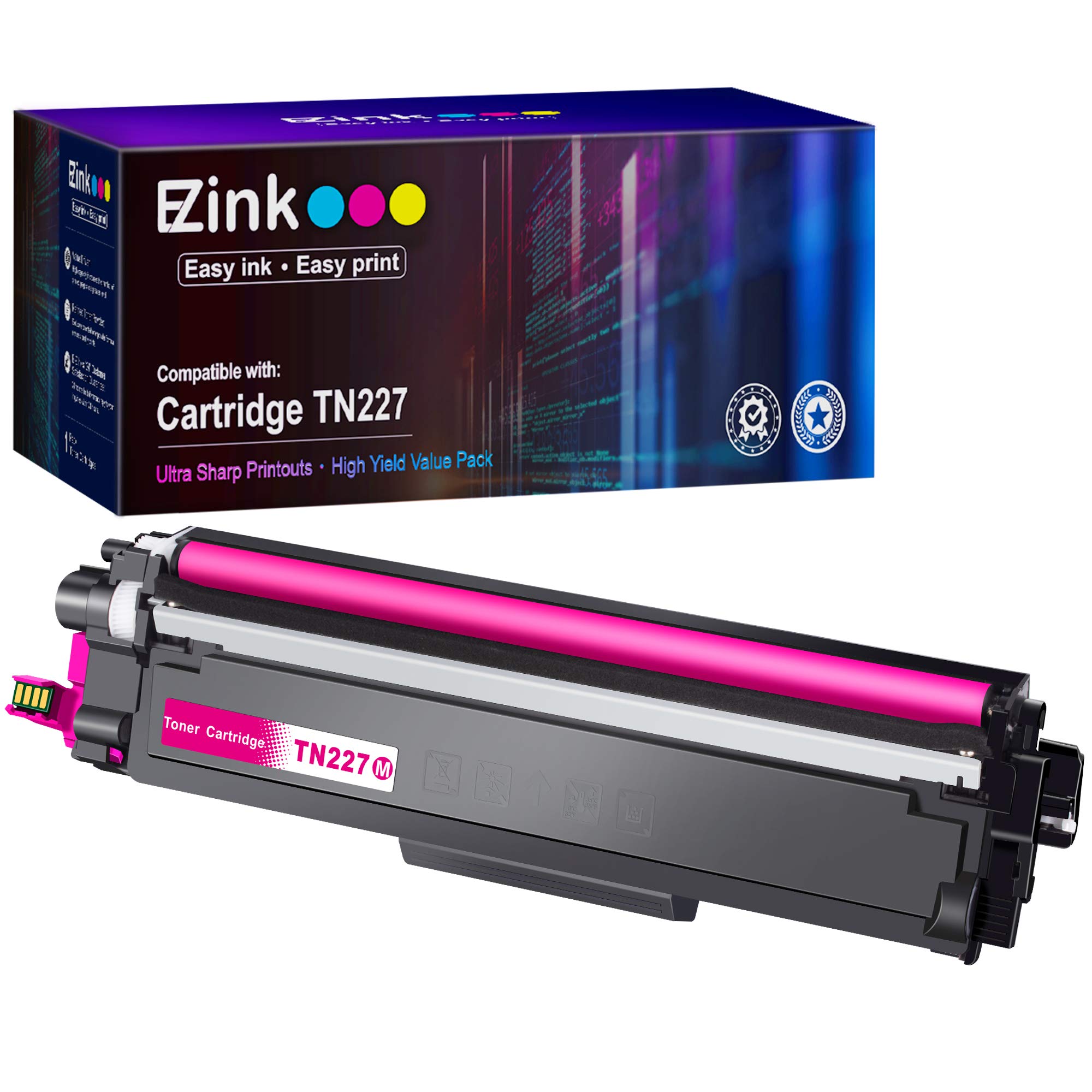 E-Z Ink Compatible Toner Cartridge Replacement for Brother TN227M TN227 TN-227 TN223 TN223M to use with MFC-L3770CDW MFC-L3750CDW HL-L3230CDW HL-L3290CDW HL-L3210CW MFC-L3710CW (1 Magenta)