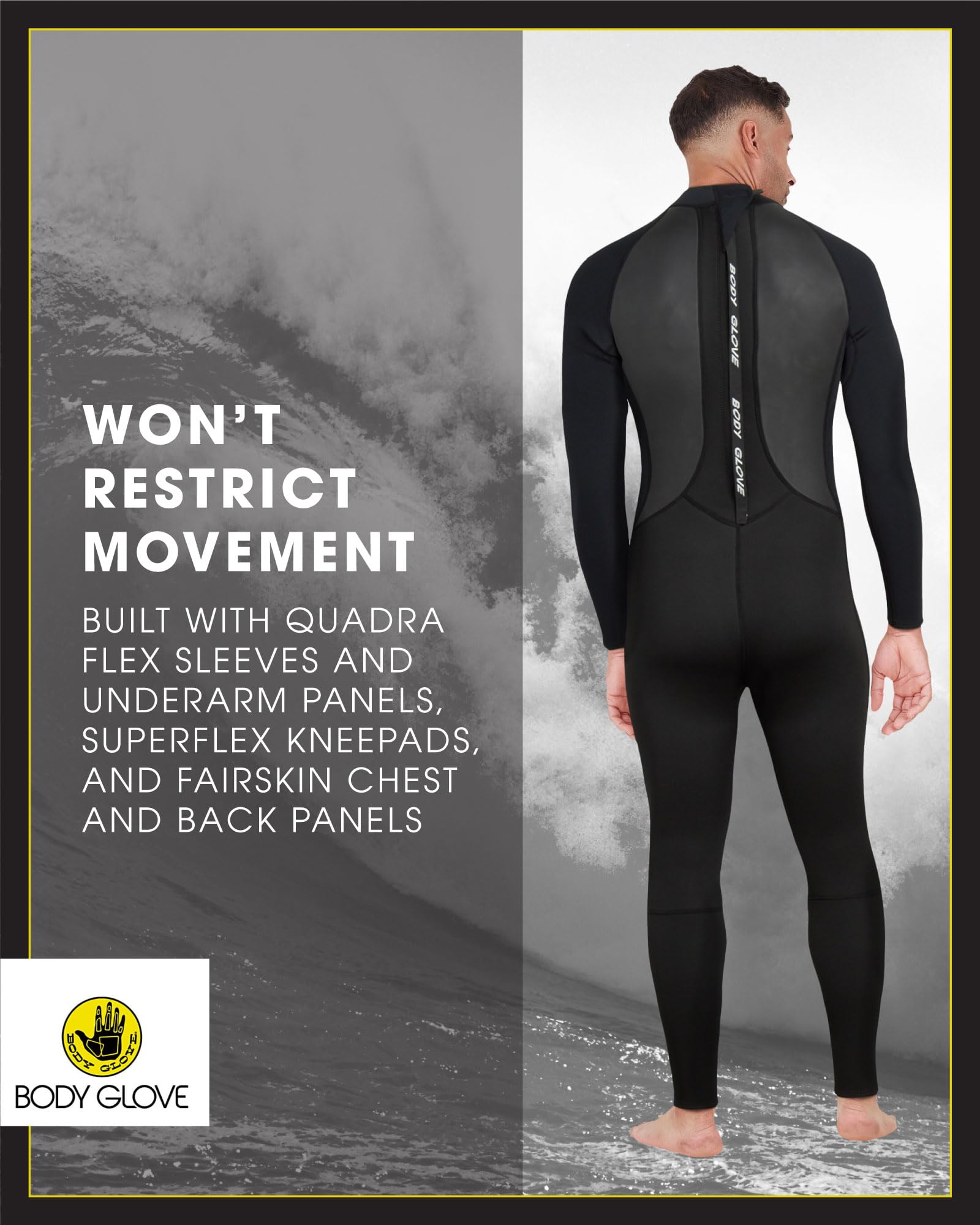 Amazon | Body Glove Men's Wetsuit - UPF 50+ 3/2 MM Neoprene Back