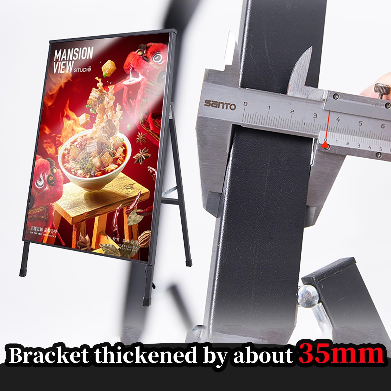 LED-Hintergrundbeleuchtetes Menübrett, Aluminiumschild für Restaurants und Kinos, winddichtes und stabiles Design