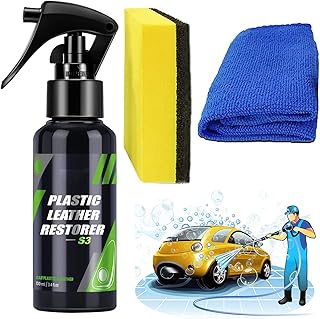 Shinex Leather & Plastic Restorer, Shinex Plastic Leather Restorer Spray, Shinex S3 Leather and Plastic Restorer, Plastic Restorer for Cars,Car Exterior Refurbishment Cleaning Agent (1PCS,100ML)