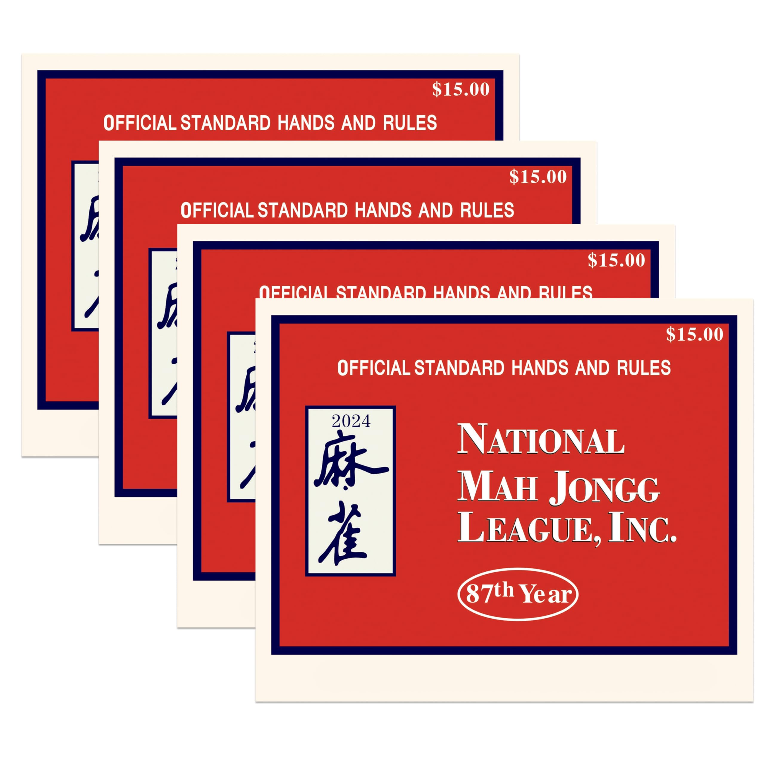Photo 1 of NINIAN 2024 National Mahjong Cards Official Standard Hands and Rules - Mahjong Scorecard- 4Pc s