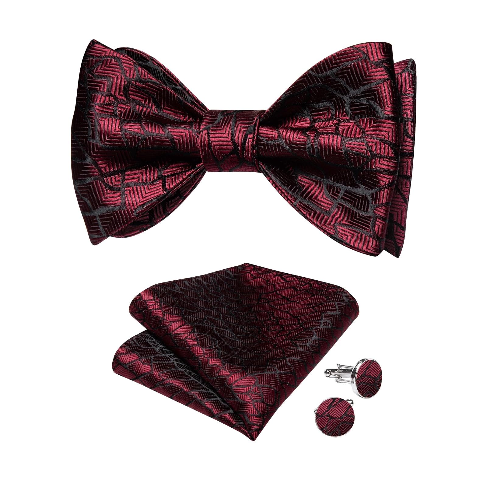 JFDBGU Wedding Bowties for Man Party Self-tie Bowties Groom Accessories Not Pocket Square Cufflinks Set