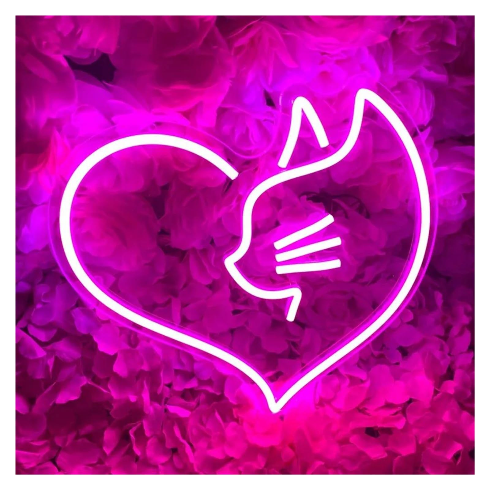 LEMST Signs Lamp Cat Neon Sign Cat Love Neon Light, Cute Cat Light Room Decor, Animal Neon Sign 30x30cm(B)
