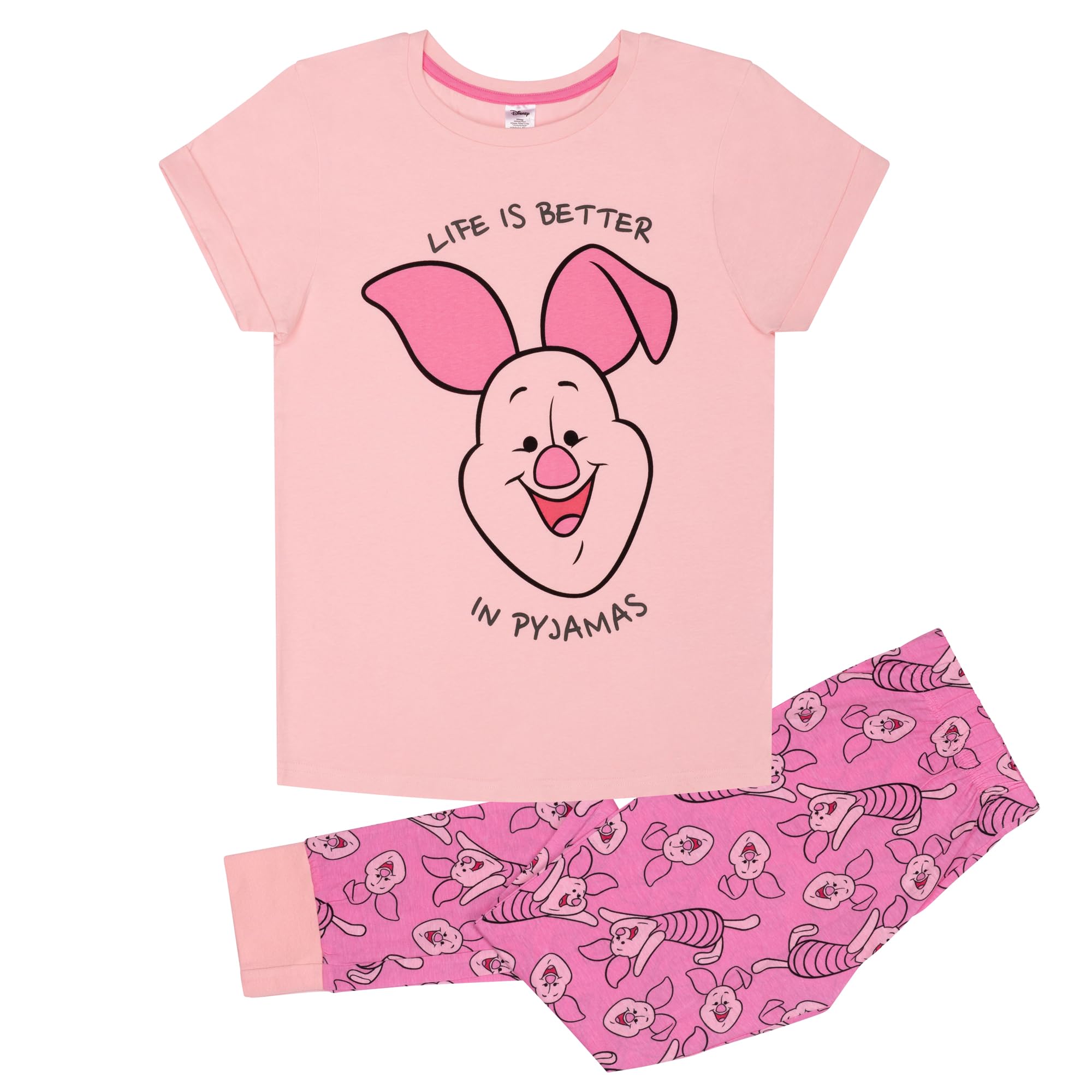 Piglet Womens Pyjama Set, 100% cotton Licensed Winnie the Pooh Gift UK 16-18
