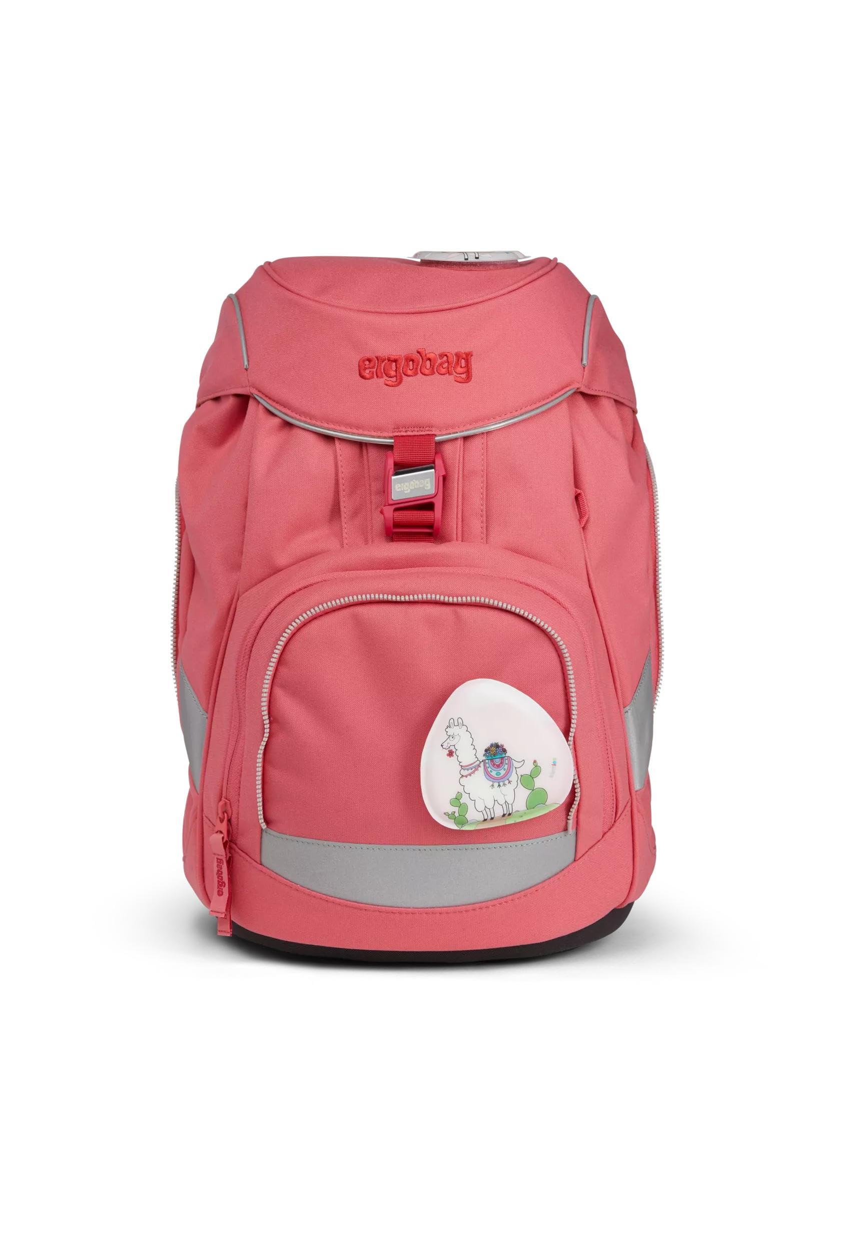 ergobag set zaino scolastico pack set Lamas in Bearjamas - Rosa | Zaino scolastico ergonomico, collezione precedente, flessibile, set da 6 pezzi, per la prima classe della scuola primaria