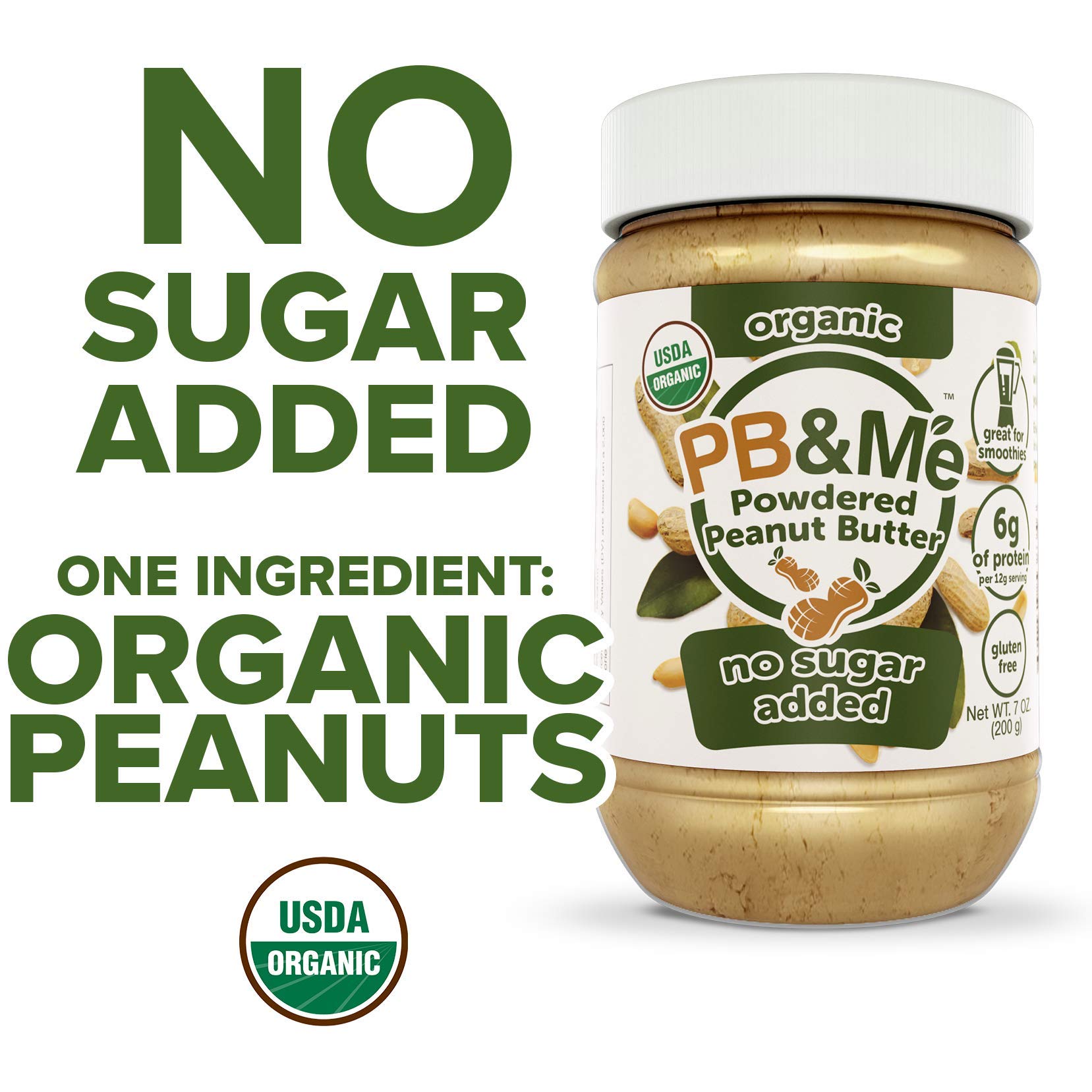Buy PB&Me Natural Powdered Peanut Butter Gluten Free, High Protein, Less Calorie Peanut Butter