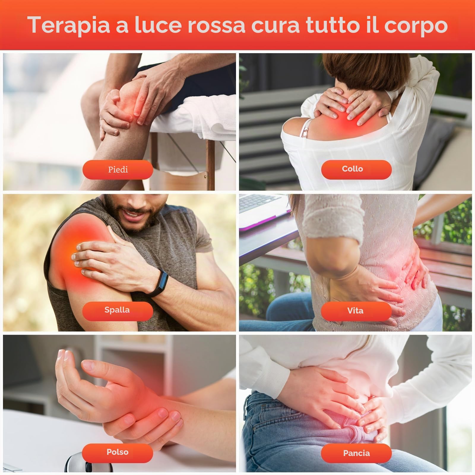 BEICHEN Lampada di terapia con luce rossa per il corpo e il viso, lampada di luminoterapia a infrarossi con supporto stabile, luce rossa 660 nm, pannello di luminoterapia a infrarossi 850 nm e 940