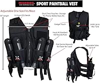 Vista 3 de Maddog Chaleco deportivo táctico con cápsulas de paintball y bobina remota mejorada Slidecheck Paquete de accesorios para pistola de paintball