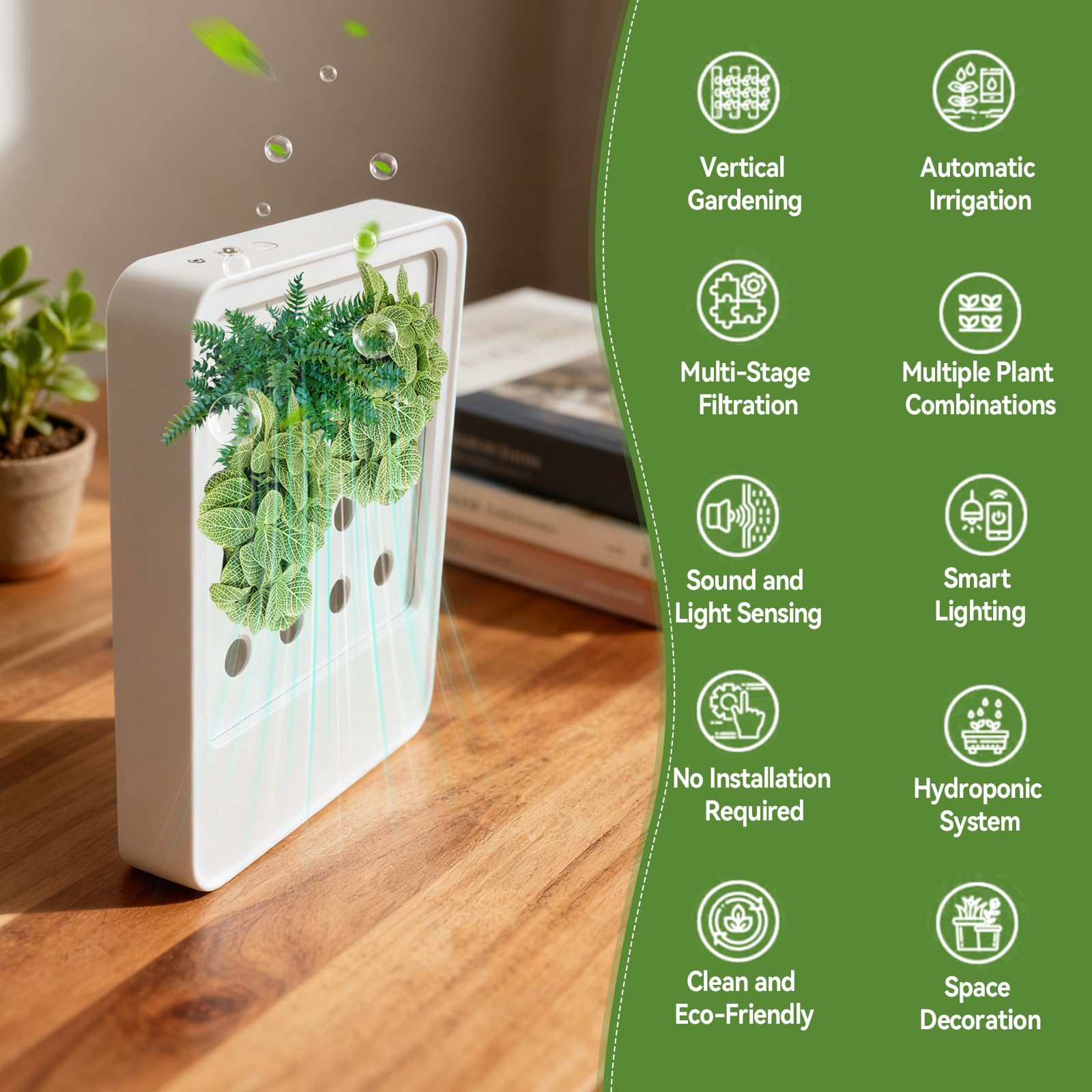 CDIYTOOL Sistema de cultivo hidropónico con luz LED de crecimiento, jardín de hierbas de 16 cápsulas, juego inteligente de germinación de plantas con riego automático, luz ajustable