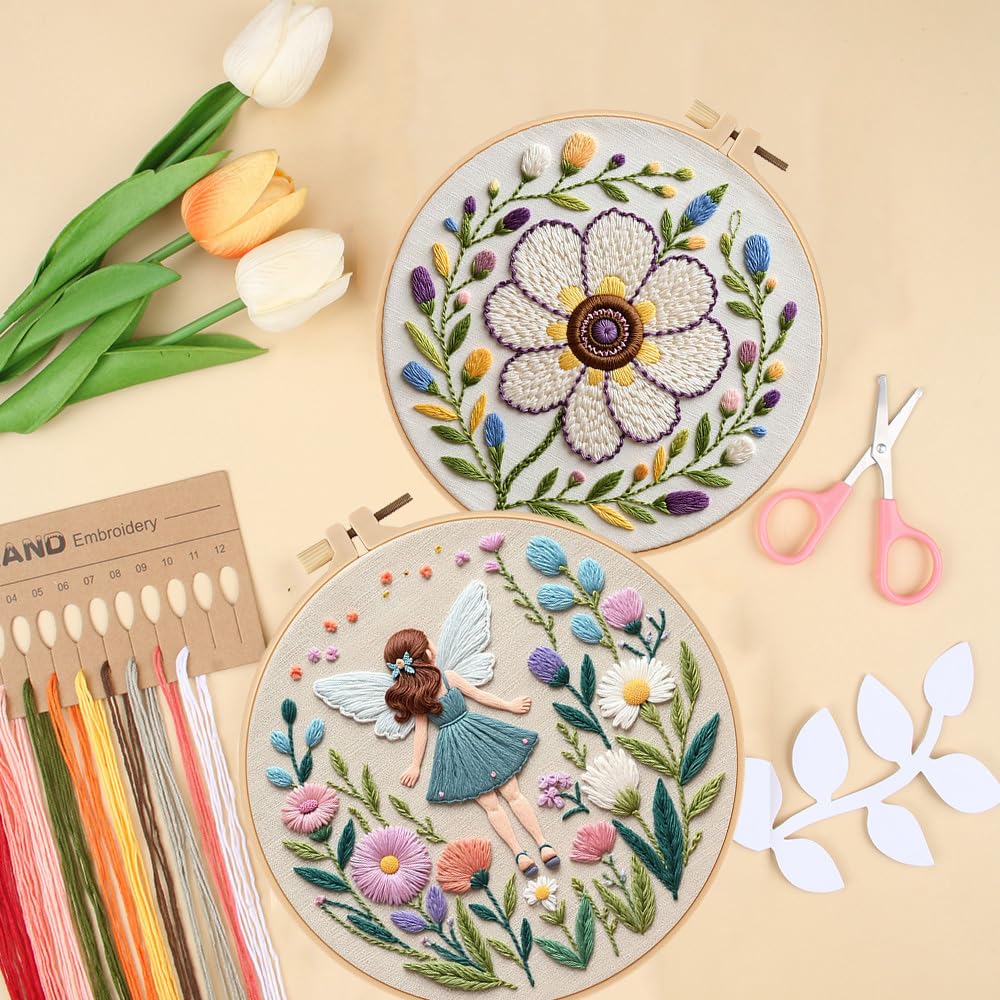 DIY Embroidery Kits for Adults - Elf Flower Fairy -4 DIY Embroidery Kits for Adults - Elf Flower Fairy -4