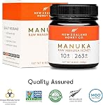 New Zealand Honey Co. Raw Manuka Honey UMF 10+ MGO 263+ - Monofloral, New Zealand Sourced with Natural Pollens and Enzymes - UMF Certified for Daily Wellness - 250g (8.8oz)