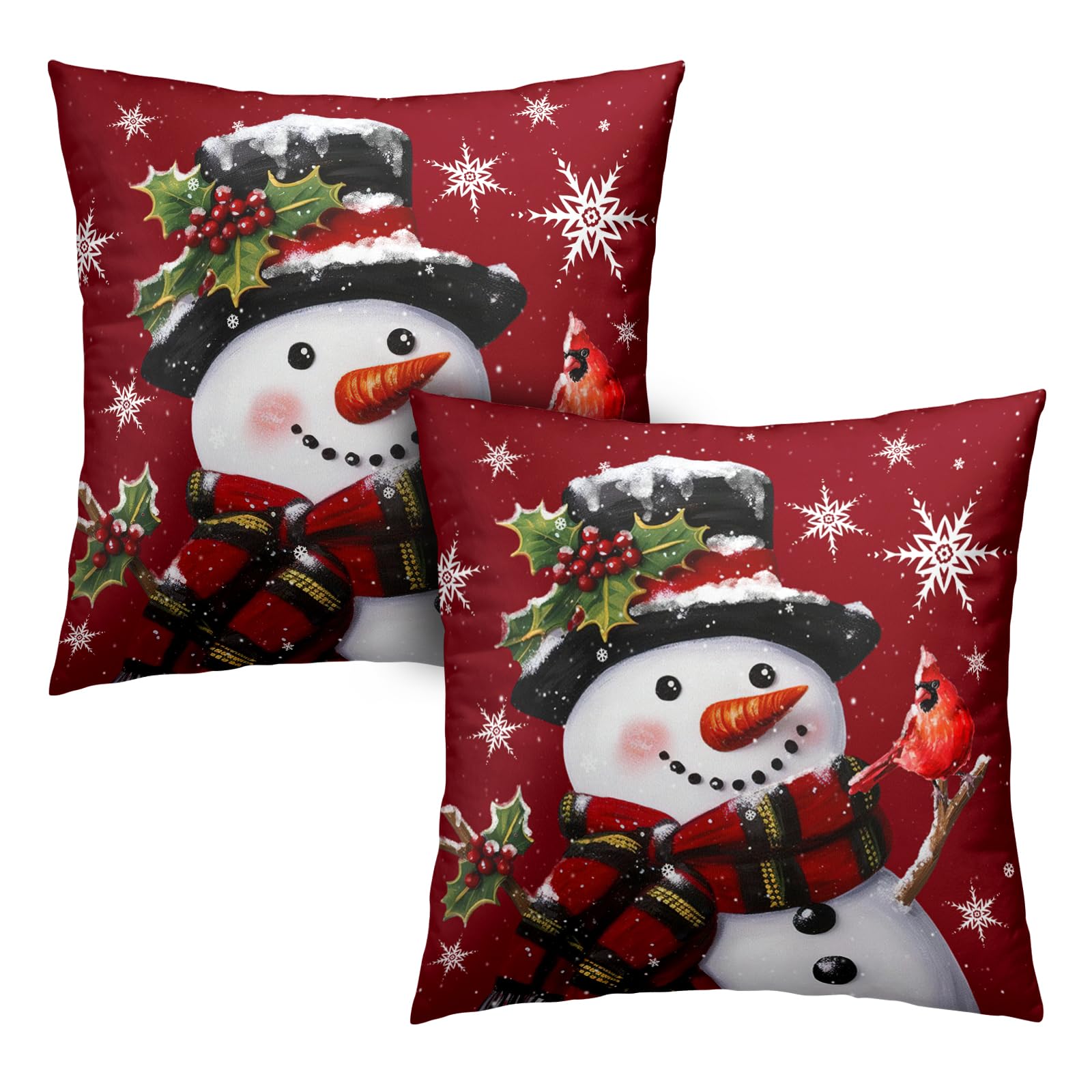 Feelyou Bird Floral Reversible Throw Pillow Cover 16x16 Inch - Chinese Style Print, 3D Design