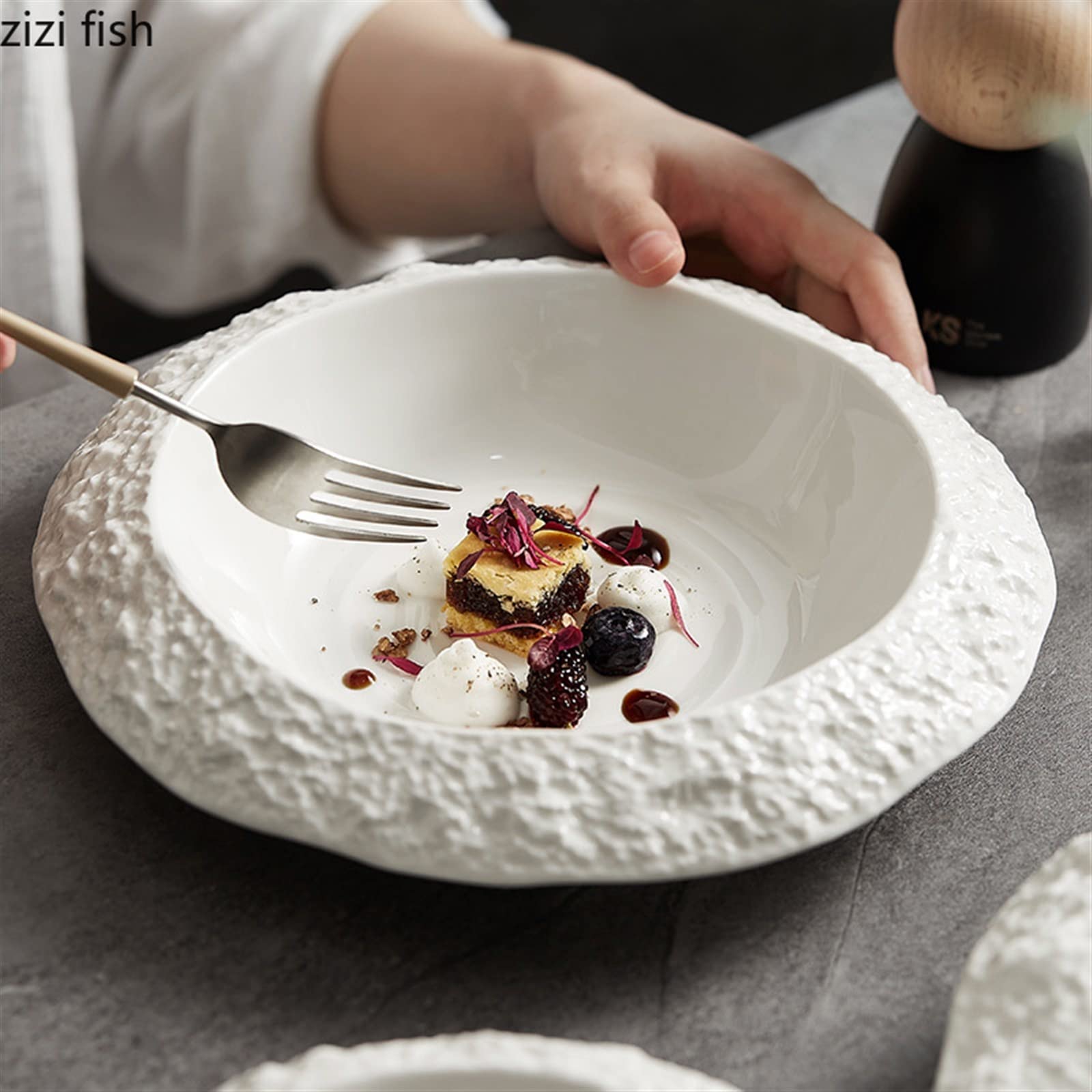 Talerze obiadowe talerz do jadalni ceramiczny jednolity kolor zastawa stołowa salaterka
