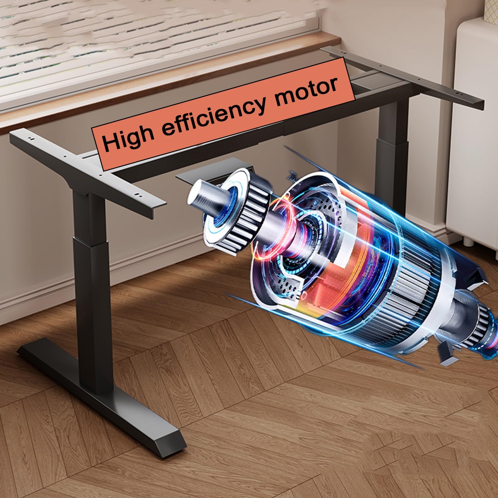 Regulowana Wysokość Ramy Biurka Elektrycznego, Podwójny Silnik Stalowy, Nowoczesny Design, 3 Poziomy Pamięci, Stabilne Obciążenie, Regulowana Szerokość, Ergonom,Black