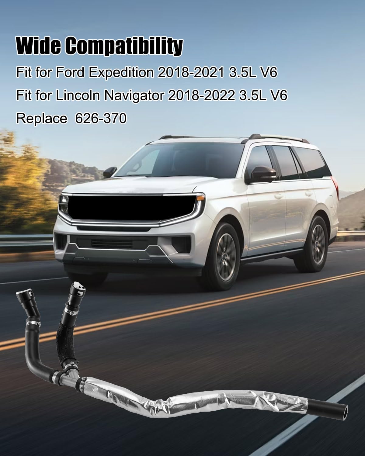 HVAC Heater Hose Assembly Fit for Ford Expedition 2018-2021 & Lincoln Navigator 2018-2022 3.5L V6 Replace 626-370 626370