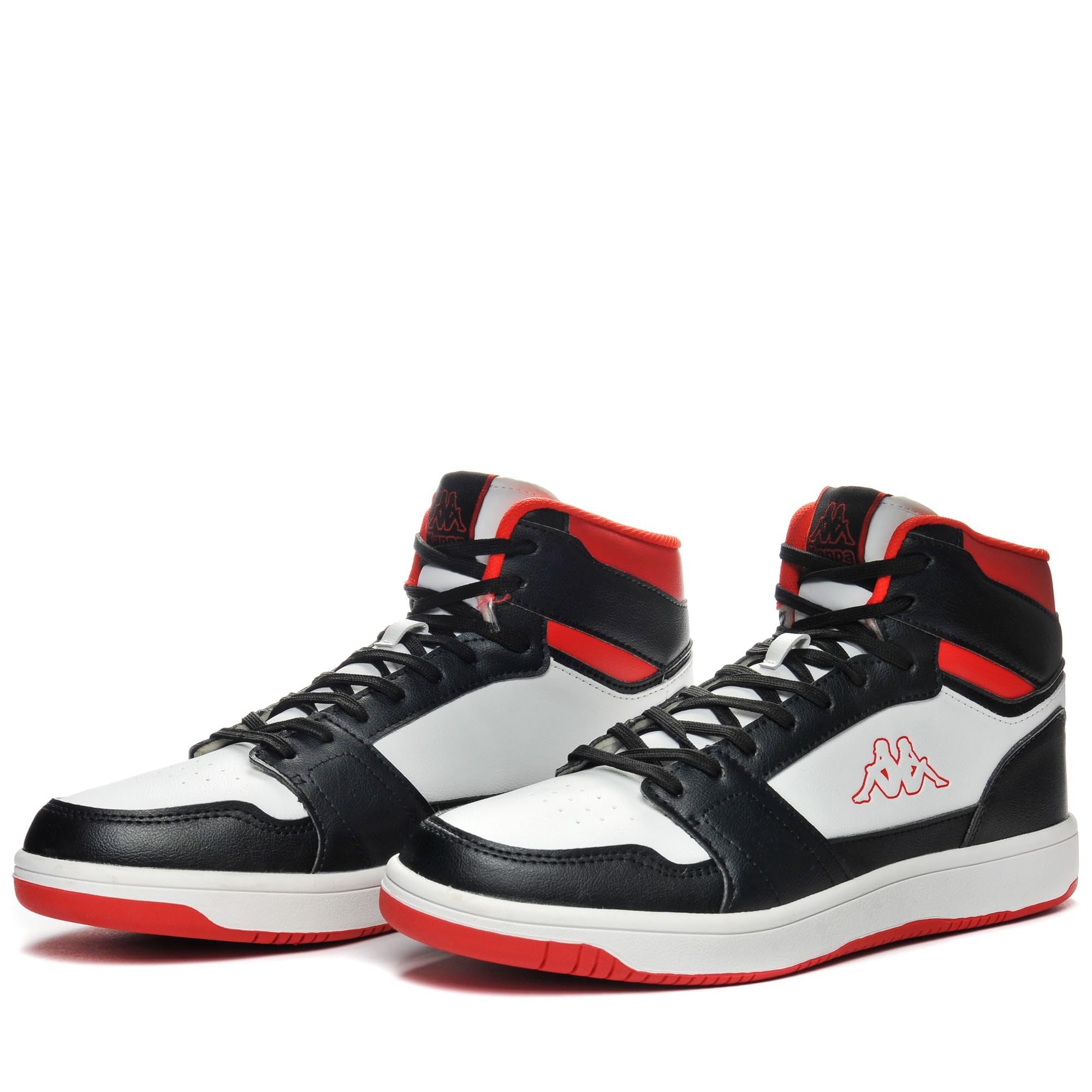 Kappa Logo Basil MD, Scarpe da Ginnastica Unisex-Adulto, White-Black-Red, 5 UK