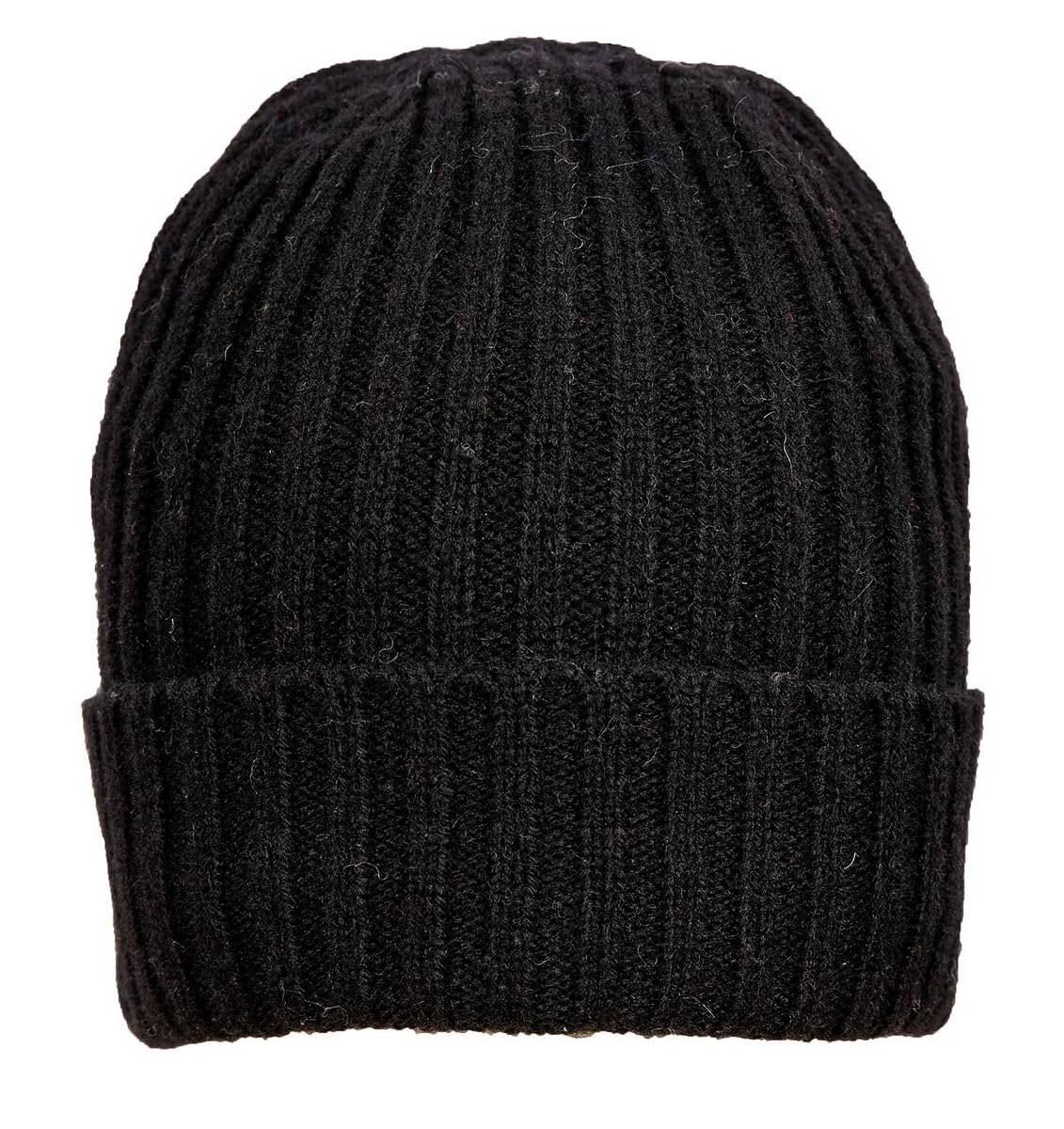 Dents Mens Rib Knit Thinsulate-Lined Beanie Hat - Black - Medium