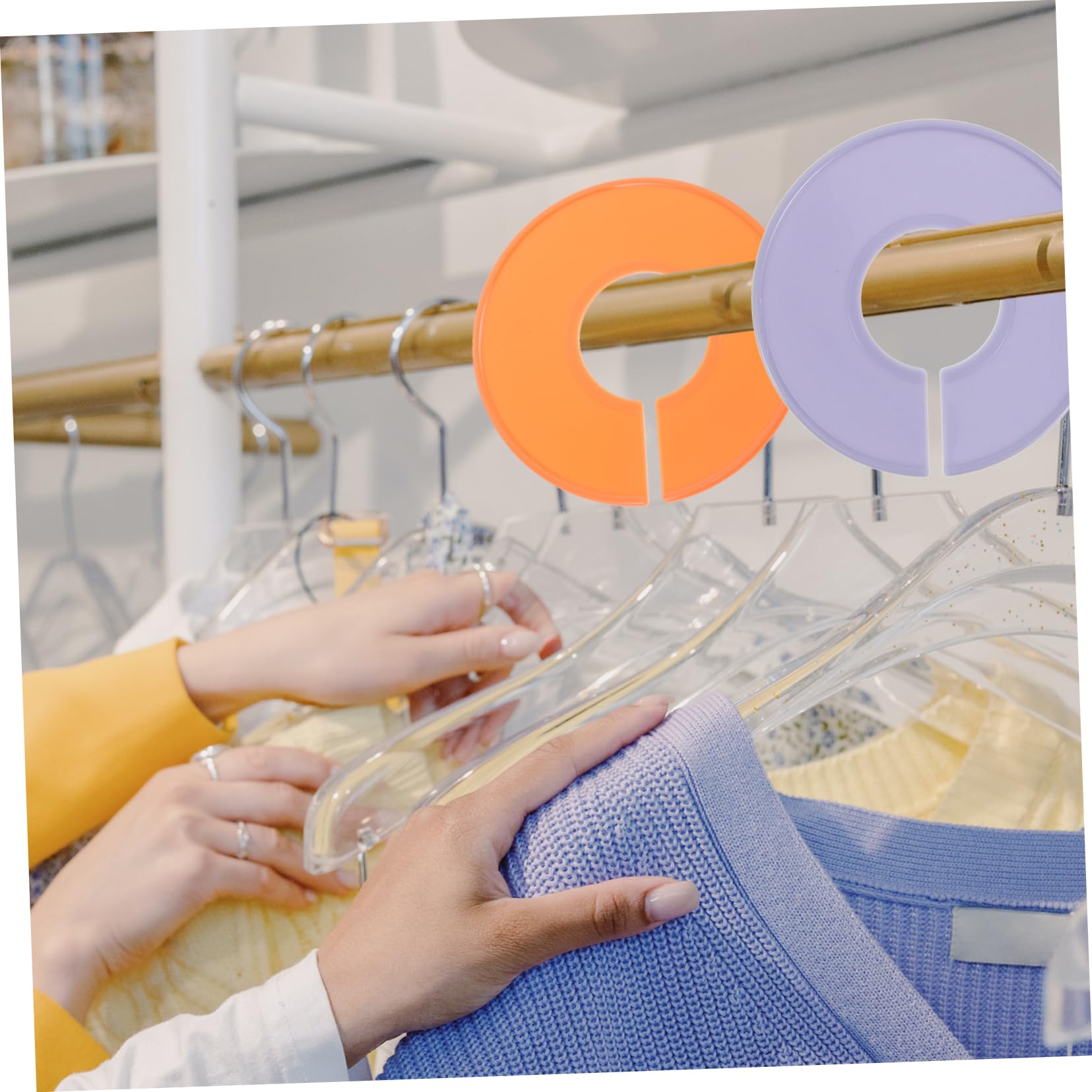 STOBAZA 11pcs Round Clothing Dividers Blank Wardrobe Organizers for Closet Safe Smooth Multi-color