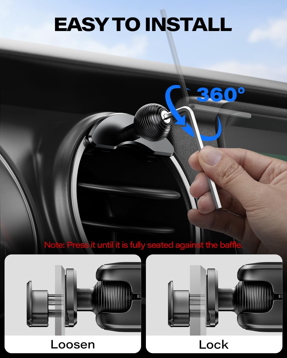 OQTIQ Car Phone Holder for Jeep Wrangler JL 2018–2023 & Gladiator JT 2020–2023 [5000Gs Magnetic Vent Mount], Heavy-Duty, 360° Adjustable, Compatible with iPhone 12–17, Samsung Galaxy, Pixel