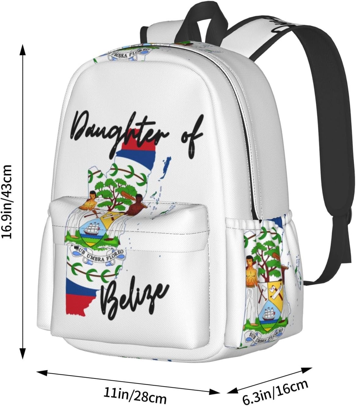 Daughter of Belize Map Flag Laptop Backpacks Double Shoulder Laptop Pack Bag Casual Back Pack Lightweight Daypack Bags With Side Pockets For Daily Commutes Business Travel Hiking - Image 4