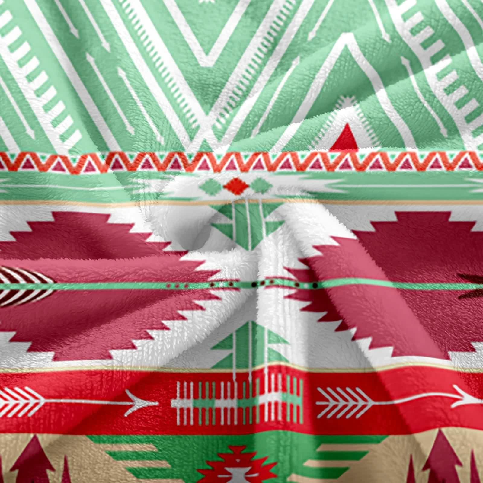 Aeici Koc polarowy, wełniany koc flanelowy 180 x 220 cm wzór w stylu etnicznym koc na sofę do salonu sofa łóżko