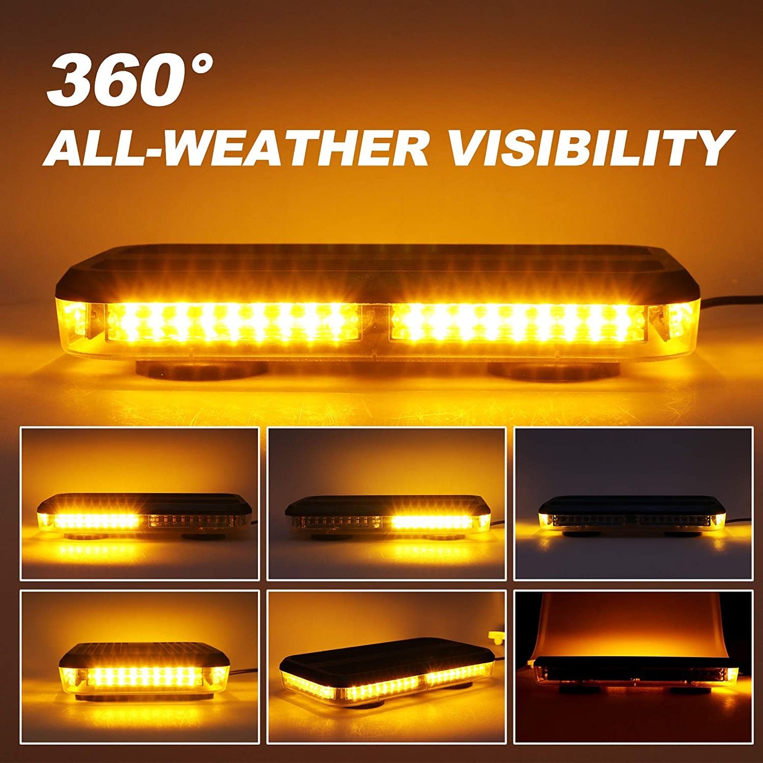 14 Modos De Flash Luces De Emergencia 54 Leds Ámbar Mini Barra De Luz 12V 24V para Vehículos Estroboscopio Camiones Coches
