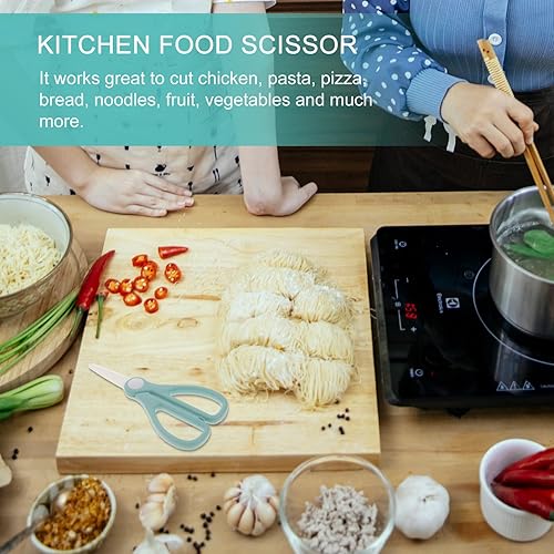 Miniatura 5 de Tijeras de cerámica, tijeras de cocina de cerámica para alimentos, tijeras de corte de jardín multifunción con tapa, tijeras de cerámica de