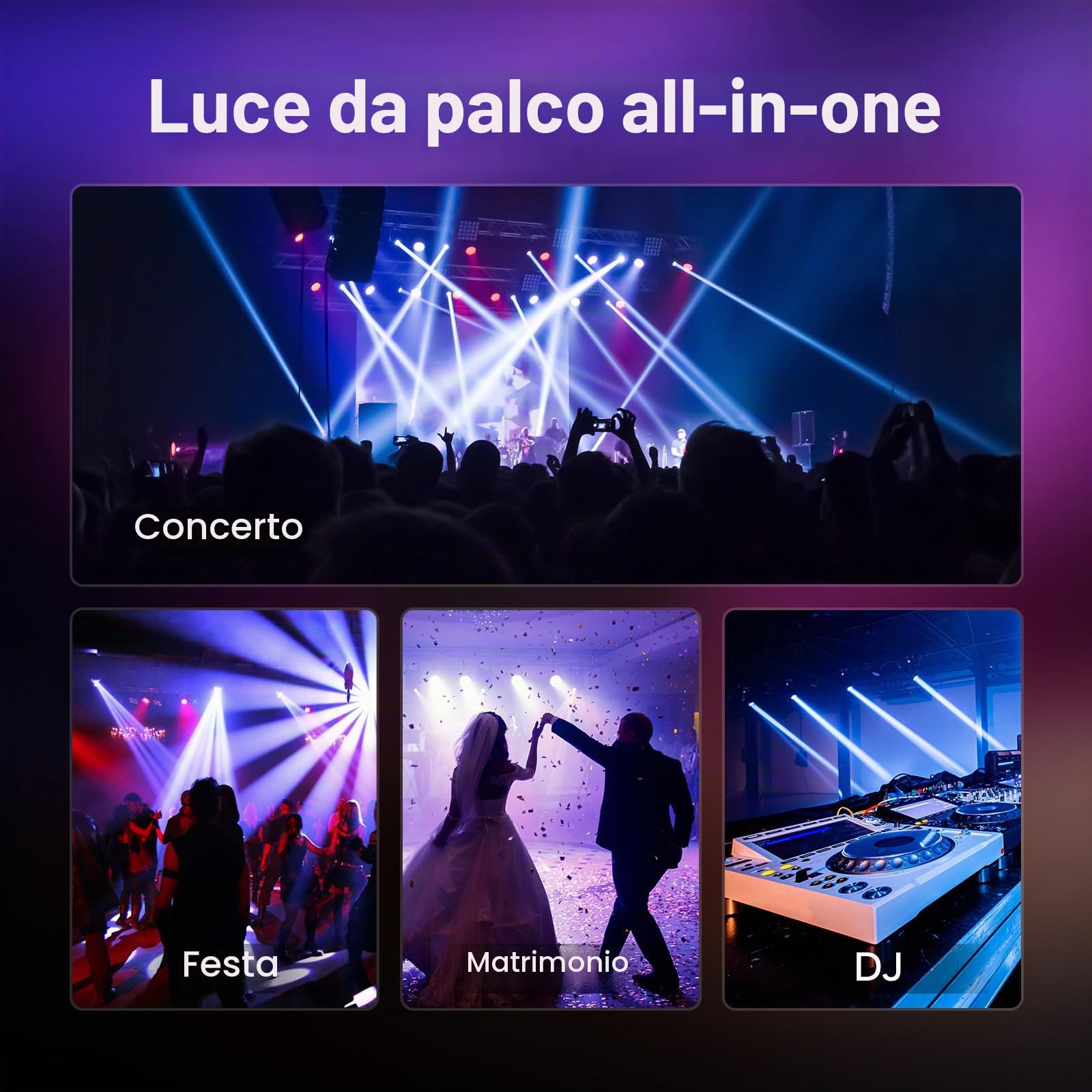 30W Beam Teste Mobili LED Mini Luce da palcoscenico 5 modalità controllo con Telecomando Luci Palcoscenico DMX512 Stroboscopio per Natale Club DJ Discoteca Festa
