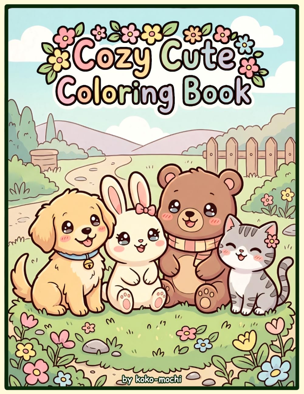 Cozy Cute Coloring Book for Kids: Fun and Easy Relaxing Pages with Cute Animals, Food & Cozy Scenes
