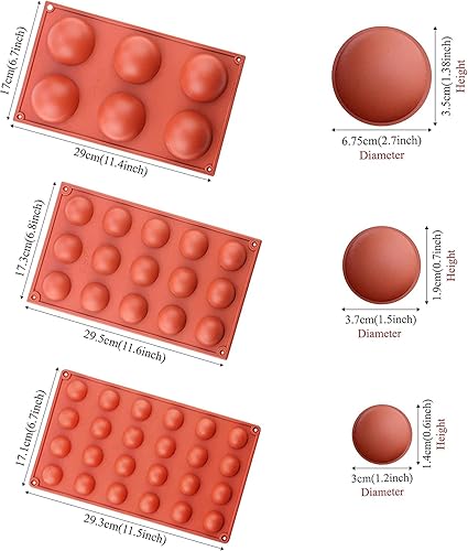 Miniatura 5 de Molde de silicona para bomba de chocolate caliente, cúpula, mousse, desierto, pastel, herramienta de decoración para hornear, juego de 3