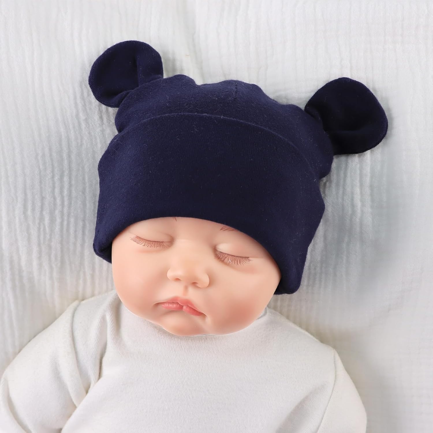 Pesaat Newborn Hospital Hat 0-12Months Preemie Boys Girls Beanie Solid Infant Baby Hats Autumn Winter - Image 4