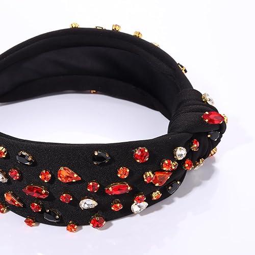 Miniatura 4 de Diadema de terciopelo de cristal, tocado turbante con nudo en cruz, accesorios de aro para mujeres y niñas