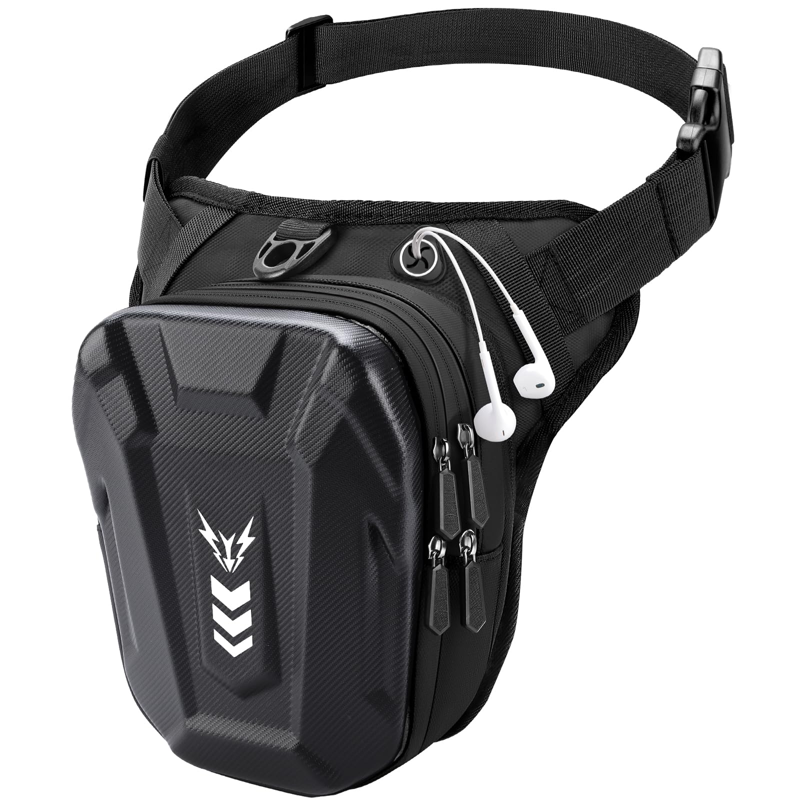 Rolgno Beintasche Motorrad, Bauchtasche Gürteltasche Herren Damen, [Erweiterter Stauraum] Oberschenkeltasche, Reflektierende Streifen & Verstellbarer Beinriemen Rucksäcke Taschen für Radfahren Wandern