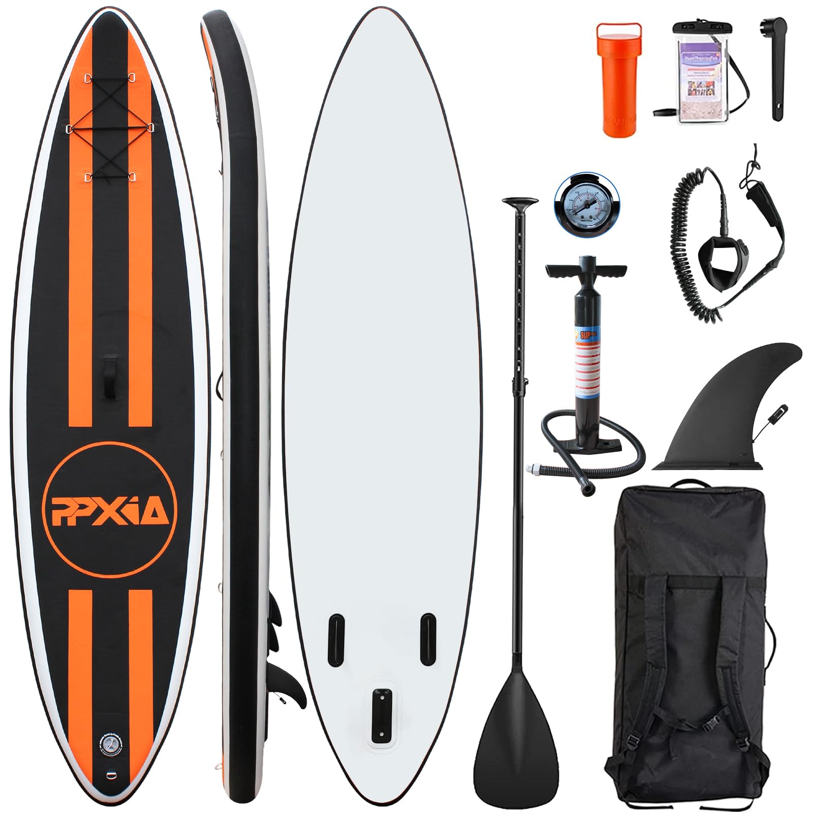 Tabla de Surf de Remo, Hinchable, Juego de 320 cm, soporta hasta 200 kg, Tabla de Surf con Accesorios completos, para Principiantes y Adultos, niños
